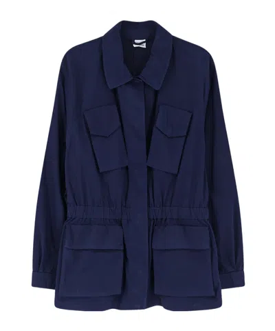 Aspesi Long-sleeved Casual Jacket In Blue