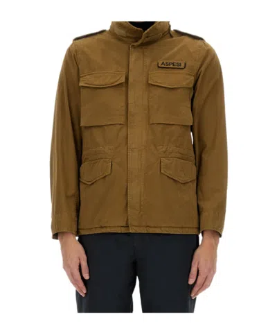 Aspesi Long-sleeved Casual Jacket In Brown