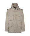 Aspesi Drawstring Hooded Jacket Epaulettes In Nude