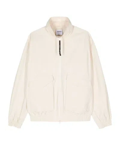 Aspesi Ripstop Bomber Jacket In White