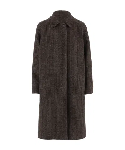 Aspesi Long-sleeved Coat In Brown