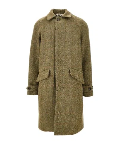 Aspesi Long-sleeved Coat In Green
