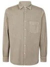 Aspesi Long-sleeved Cotton Shirt With Classic Collar In Gray