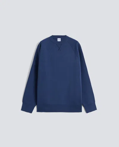 Aspesi Long-sleeved Crewneck Sweater In Cotton In Blue