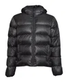 Aspesi Budd Puffer Jacket In Black Satin Fabric In Black