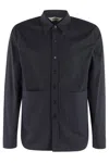 Aspesi Long-sleeved Navy Shirt With Central Button Closure