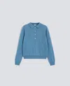 Aspesi Long-sleeved Polo Shirt In Blue
