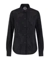 Aspesi Long Sleeved Press-stud Overshirt In Black