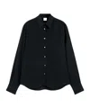 Aspesi Camicia In Crepe De Chine Di Seta - Nero In Black