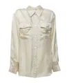 Aspesi Ecru Viscose Satin Blouse In Nude