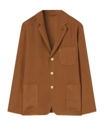 Aspesi Long Sleeved Suit Jacket In Brown