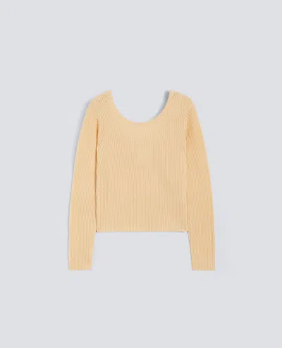 Aspesi Long-sleeved Sweater In Cotton Yarn In Brown