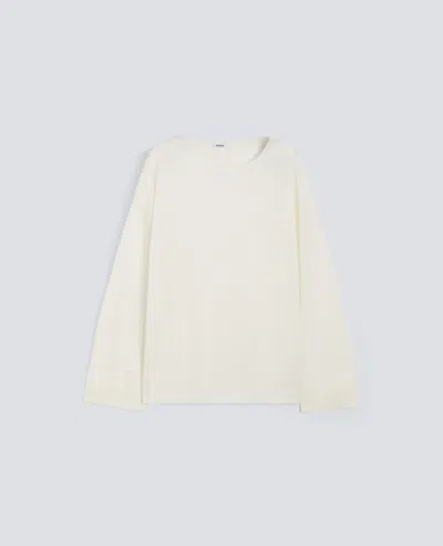 Aspesi Long-sleeved Sweater In Silk, Cotton And Cashmere Blend In White