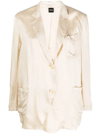 Aspesi Long-sleeved Tailored Blazer In Neutrals