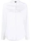 Aspesi Collarless Button-up Shirt In White