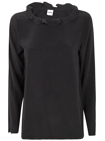 Aspesi Long Sleeves Top In Black