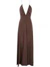 Aspesi Long Summer Dress In Brown