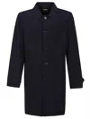 Aspesi Long Tailored Coat In Smooth Polyester Finish In Black