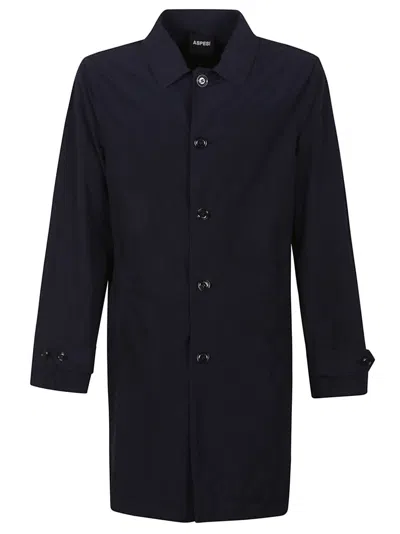 ASPESI LONG TAILORED COAT IN SMOOTH POLYESTER FINISH
