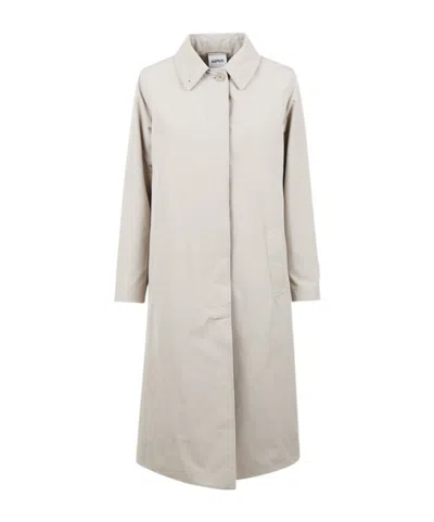 Aspesi Long Woolen Coat In Neutral