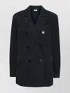 Aspesi Longline Blazer With Flap Pockets And Notched Lapels In Black