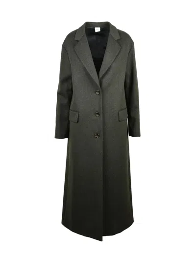 Aspesi Longline Tailored Coat With Notched Lapel And Button Closure In Green