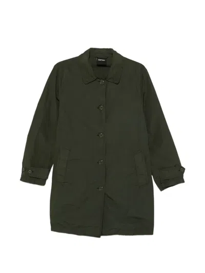 Aspesi Long-sleeve Buttoned Coat In Green