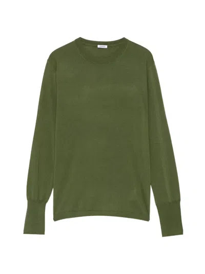 Aspesi Long-sleeve Crew Neck Sweater In Green