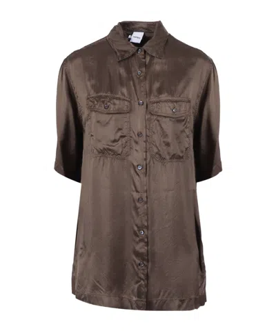 Aspesi Long-sleeve Pocket Shirt In Brown