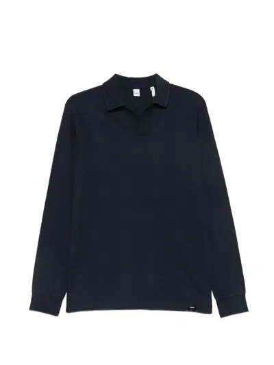 Aspesi Long-sleeve Polo Shirt In Blue
