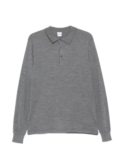 Aspesi Long-sleeve Polo Shirt In Gray