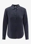 Aspesi Long-sleeved Buttoned Shirt In Blue