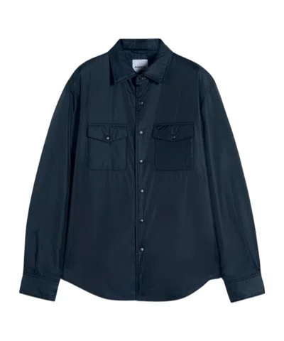 Aspesi Long-sleeved Button-up Shirt In Blue