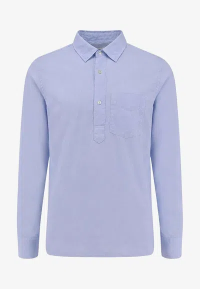 Aspesi Long-sleeved Shirt In Blue
