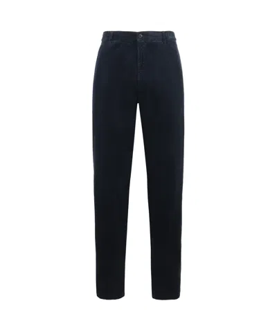 Aspesi Low-top Corduroy Trousers In Black