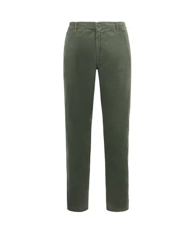 Aspesi Low-top Corduroy Trousers In Green