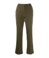 Aspesi Low-waist Flared Trousers In Green