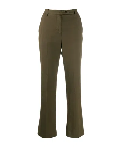 Aspesi Low-waist Flared Trousers In Green