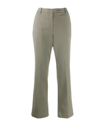 Aspesi Low-waist Flared Trousers In Green