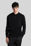 Aspesi M197 Polo In Black Wool In Black