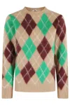 Aspesi Rhombus Pattern Sweater With Round Neckline In Multi