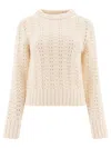 Aspesi Maglione Girocollo In Maglia Pointelle In Gold