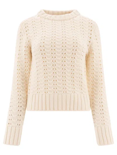 Aspesi Maglione Girocollo In Maglia Pointelle In Gold