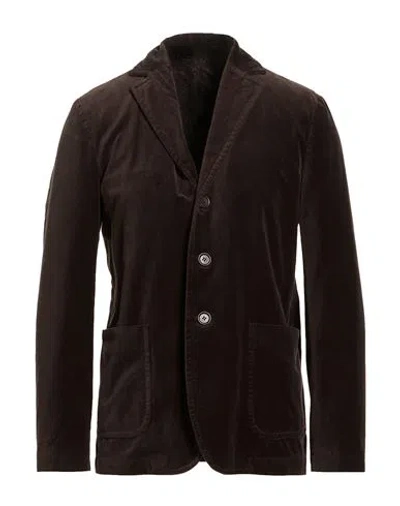 Aspesi Man Blazer Dark Brown Size Xl Cotton