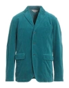 Aspesi Man Blazer Deep Jade Size 40 Cotton In Green