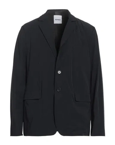 Aspesi Man Blazer Midnight Blue Size L Polyamide, Elastane