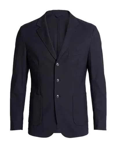 Aspesi Man Blazer Midnight Blue Size L Polyester, Wool, Elastane In Black