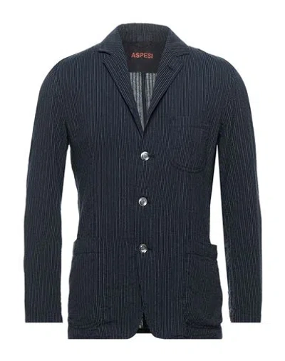 Aspesi Man Blazer Midnight Blue Size Xxl Cotton