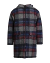 Aspesi Man Coat Blue Size S Wool, Polyester In Blue