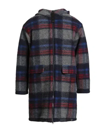 Aspesi Man Coat Blue Size S Wool, Polyester